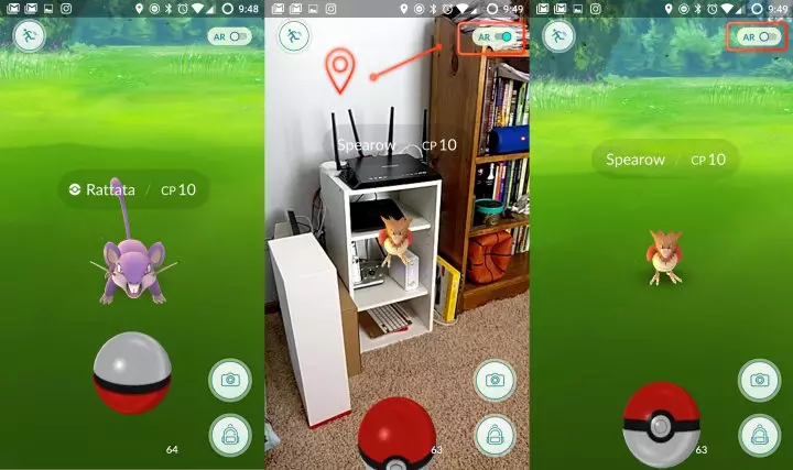 Как включить камеру в Pokemon Go