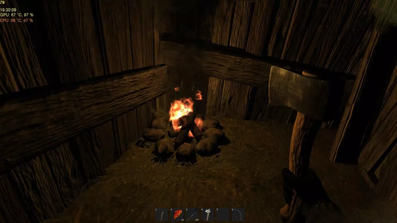Rust строим дом и разводим костер