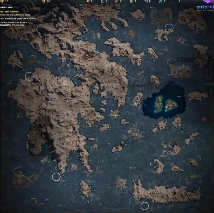 Карта мира в Assassin’s Creed Odyssey