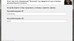 Форма ввода бонусных кодов в Сталкер ТЧ